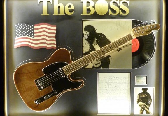 Bruce-Springsteen-custom-frame-collage-with-LED-lighting